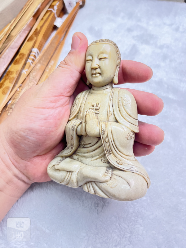 寿山石大日如来（附红木佛龛） - 图15